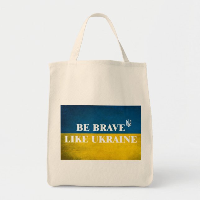 Tote Bag Soyez courageux comme l'Ukraine citation textuelle (Devant)