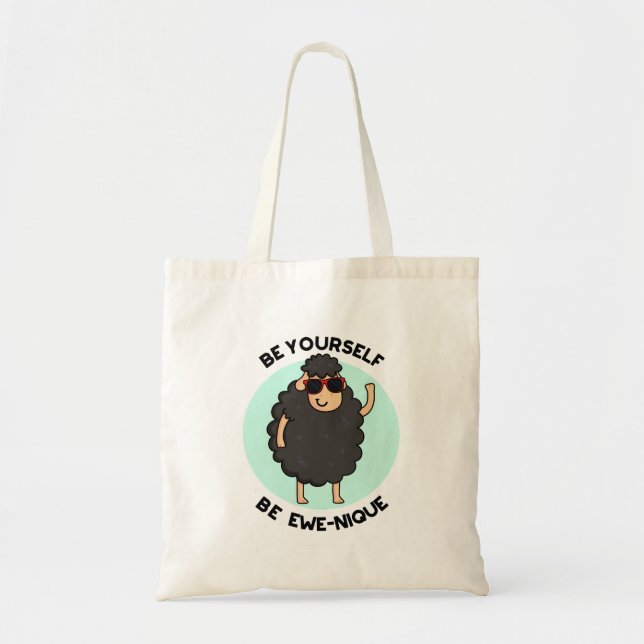 Tote Bag Soyez Ewenique Funny Sheep Pun (Devant)