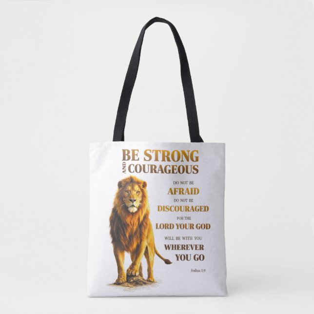 Tote Bag Soyez Fort et Courageux  (Devant)