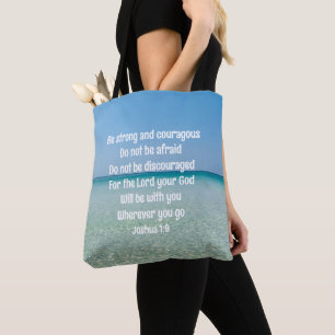 Tote Bag Soyez Fort Et Courageux Belle Plage Christian