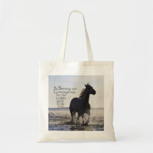 Tote Bag Soyez forte et courageuse Bible Verse Deut 31 Hors