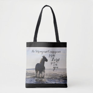 Tote Bag Soyez forte et courageuse Bible Verse Deut 31 Hors
