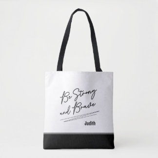 Tote Bag Soyez forts Bible chrétienne Verse Écriture
