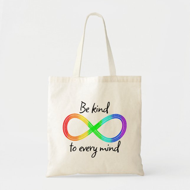Tote Bag Soyez gentil avec chaque esprit - Autisme Acceptat (Devant)
