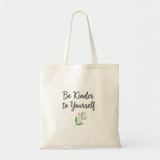 Tote Bag Soyez gentil avec vous-même aquarelle florale amou