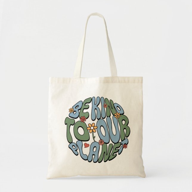Tote Bag Soyez gentil envers notre planète - Sauvez le mono (Devant)
