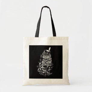 Tote Bag Soyez hibou noir sage avec l'illustration de