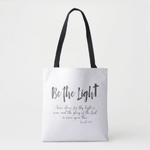 Tote Bag Soyez la lumière avec la Bible Verse de KJV