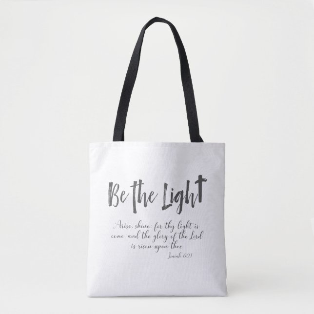 Tote Bag Soyez la lumière avec la Bible Verse de KJV (Devant)