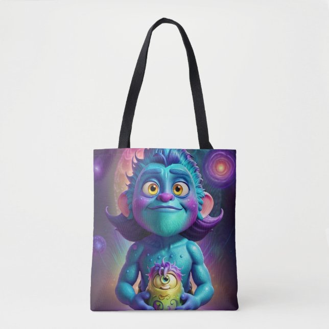 Tote Bag Space Alien & Friend (Devant)
