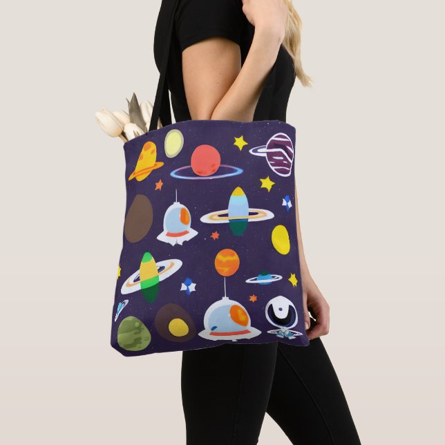 Tote Bag Space Planet Star Galaxy (De près)