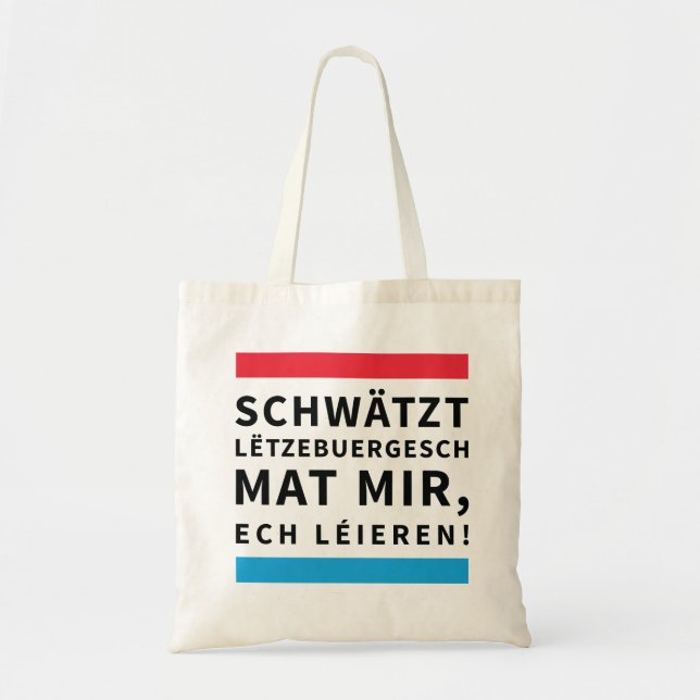 Tote Bag Speak Luxembourgish bag (Devant)