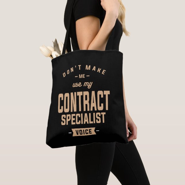 Tote Bag Spécialiste des contrats Profession d'emploi Funny (De près)