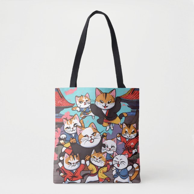 Tote Bag Spectaculaire Chat Kung-Fu (Devant)