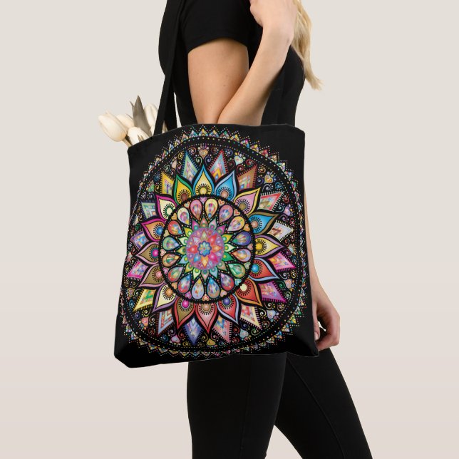 Tote Bag Spectre de mandala couleur (De près)
