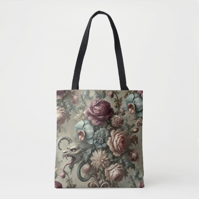 Tote Bag Spellhound - Bête florale gothique baroque (Devant)