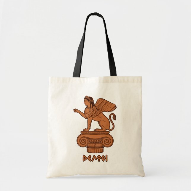 Tote Bag Sphinx à Delphes - Figure rouge antique grecque (Devant)