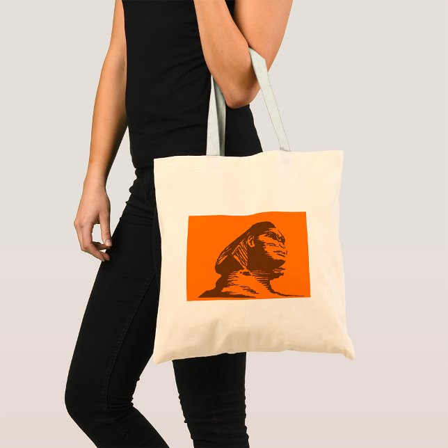 Tote Bag Sphinx Égyptien Ancien Gras Orange Et Brown (Créateur téléchargé)