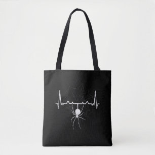 Tote Bag Spider Web Heartbeat Cobweb Spider Cadeau