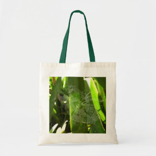Tote Bag Spiderweb dans Tropical Leaves Nature