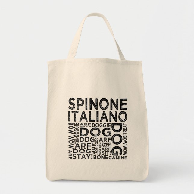 Tote Bag Spinone Italiano Typographie (Devant)