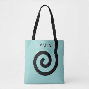 Tote Bag Spirale Abstraite Moderne sur Teal Clair