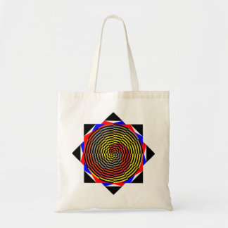 Tote Bag Spirale rouge jaune bleu par Kenneth Yoncich