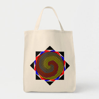 Tote Bag Spirale rouge jaune bleu par Kenneth Yoncich