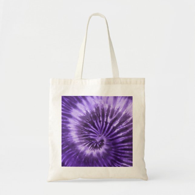 Tote Bag Spirale tourbillonnante Tie-Dye - Violet (Devant)