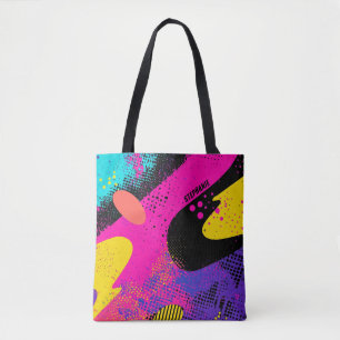 Tote Bag Splash couleur Abstrait dans le style comique rétr
