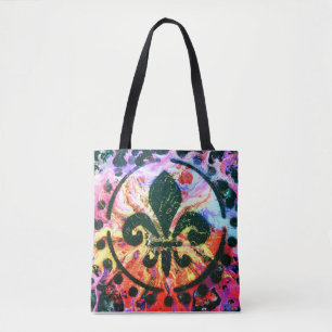 Tote Bag Splash Fleur-de-lis shopping fourre-tout