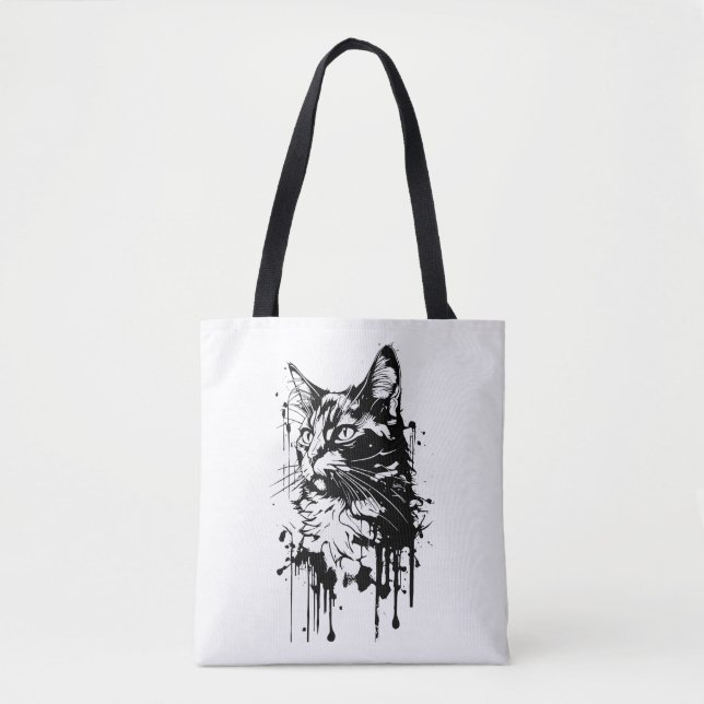 Tote Bag Splash noir et blanc (Devant)