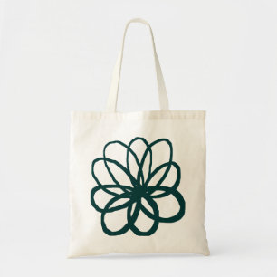 Tote Bag Spontanious Flower - Dark Green