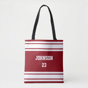 Tote Bag Sport Jersey Dark Red and White - DO-IT-YOURSELF t