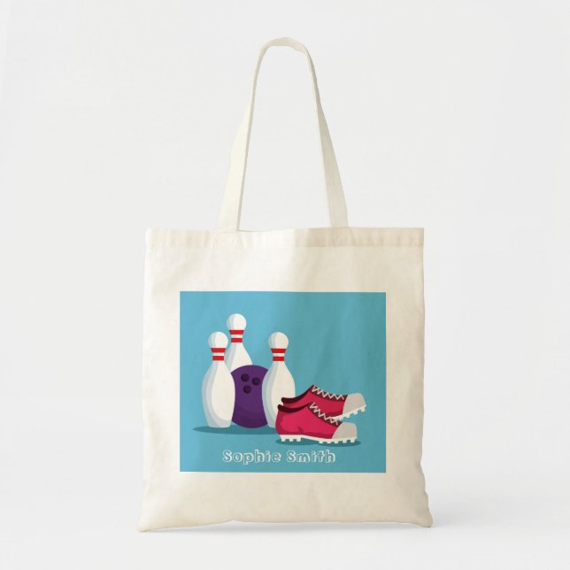 Tote Bag Sport moderne de bowling à dix broches (Devant)