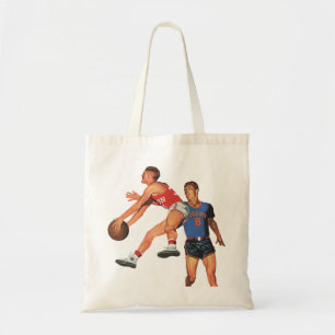 Tote Bag Sports Anciens, Joueurs de Basket-ball dans un Mat