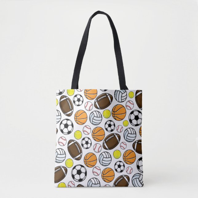 Tote Bag Sports Kids Baseball Basketball Soccer Football (Devant)