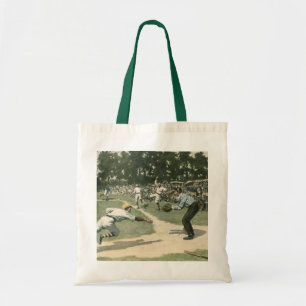 Tote Bag Sports vintages, Joueur de baseball glissant à la