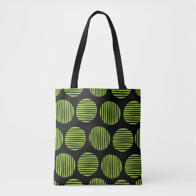 Tote Bag Spots Lined 190917 - Martian Green et Black (Devant)