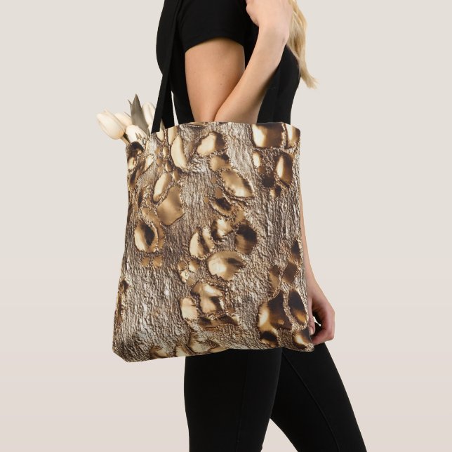 Tote Bag Spots métalliques Leopard Or (De près)