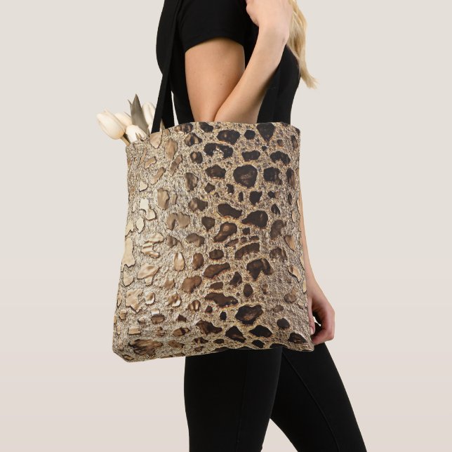 Tote Bag Spots métalliques Leopard Or (De près)