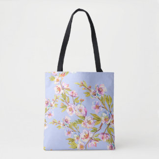 Tote Bag Sprigs of flowering apple or cherry trees on the b