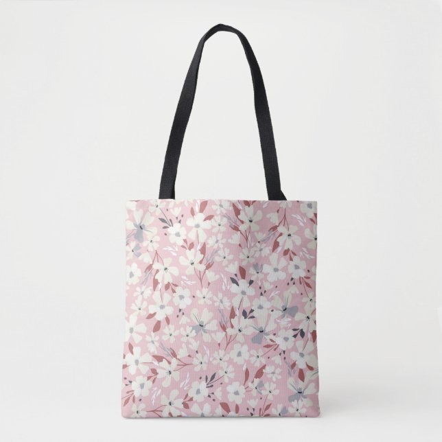 Tote Bag Spring flowery pattern. Seamless floral background (Devant)