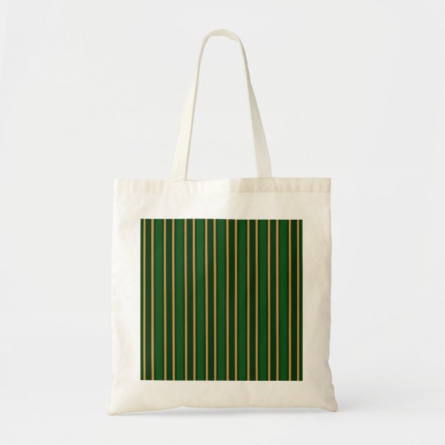 Tote Bag Springbok vert et or bonbons rayures (Devant)