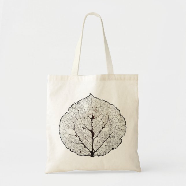 Tote Bag Squelette 1 de feuille d'Aspen (Devant)