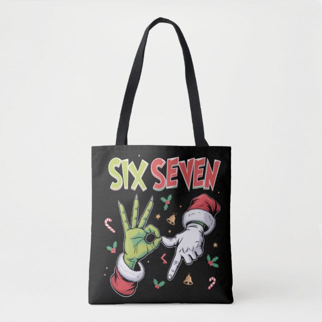 Tote Bag Squelette 6 7 Noël Six Sept Mème Xmas (Devant)