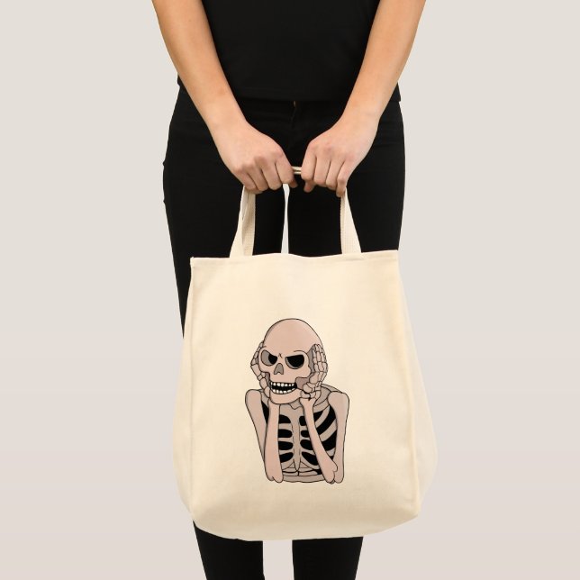 Tote Bag Squelette Anxieux Esquisse (Devant (produit))