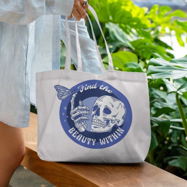 Tote Bag Squelette avec papillon (Créateur téléchargé)