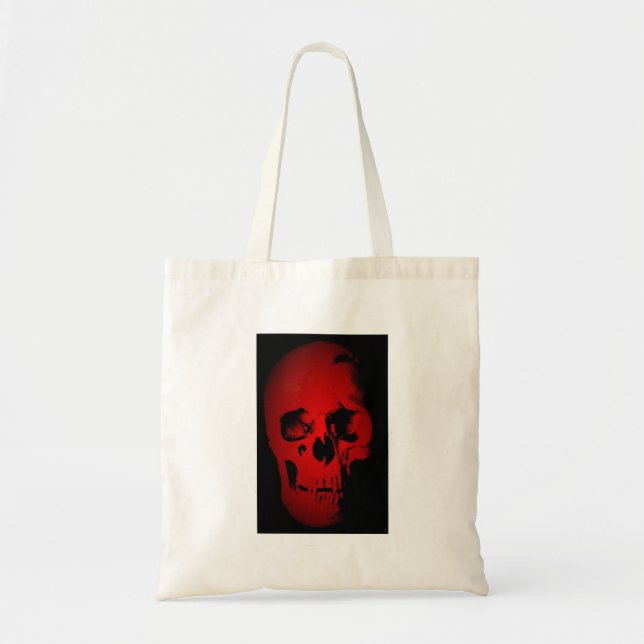 Tote Bag Squelette crâne rouge (Devant)