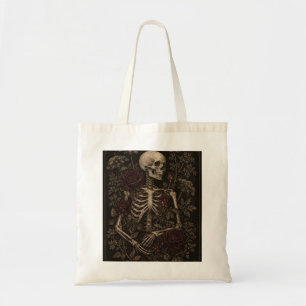Tote Bag Squelette d'Academia Sombre Roses Bourguignonnes B